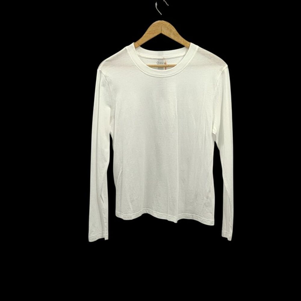Quince Women 100% Organic Cotton Slub Long Sleeve Tee Sleeved Top White M